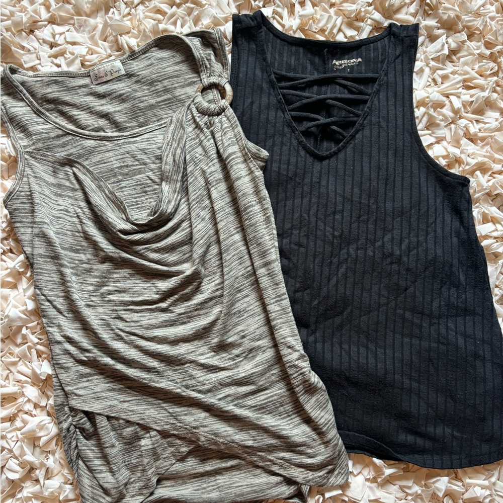 JCPenney Black and Brown Tank Tops